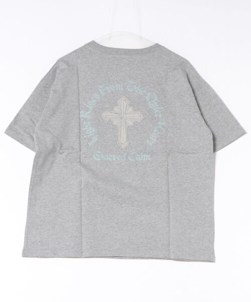 GORGE(ゴージ)の「《クロスバックプリント》BIG Tシャツ/ストリート/春夏/全3色(Tシャツ/カットソー・レディース・チャコール/ベージュ系/杢グレー・F)」の6枚目の写真