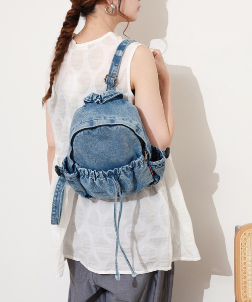 crossi(クロッシー)の「リボンモチーフ ウォッシュデニムリュック(バックパック/リュック・レディース・ブラック/ネイビー/ブルー・FREE)」の20枚目の写真