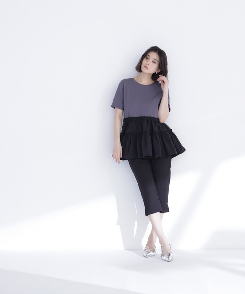 NATURAL BEAUTY BASIC(ナチュラルビューティーベーシック)の「ドッキングティアードカットソー(Tシャツ/カットソー・レディース・オフホワイト/グレー系その他/ブルー系その他・フリ-)」の14枚目の写真