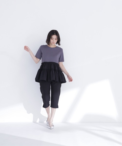 NATURAL BEAUTY BASIC(ナチュラルビューティーベーシック)の「ドッキングティアードカットソー(Tシャツ/カットソー・レディース・オフホワイト/グレー系その他/ブルー系その他・フリ-)」の16枚目の写真
