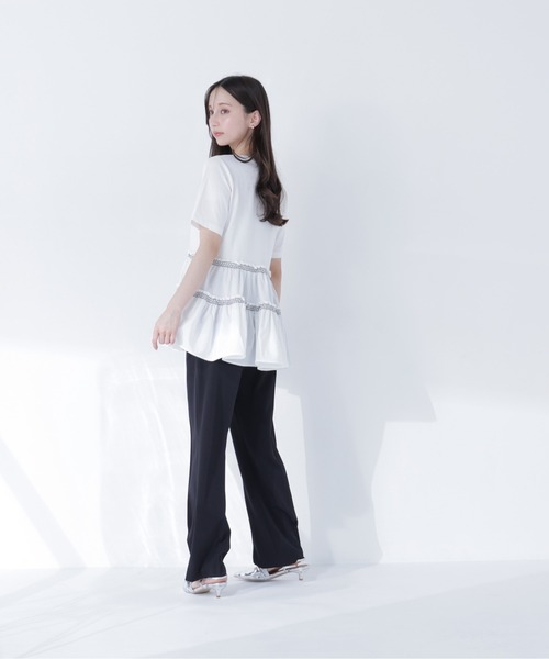 NATURAL BEAUTY BASIC(ナチュラルビューティーベーシック)の「ドッキングティアードカットソー(Tシャツ/カットソー・レディース・オフホワイト/グレー系その他/ブルー系その他・フリ-)」の6枚目の写真
