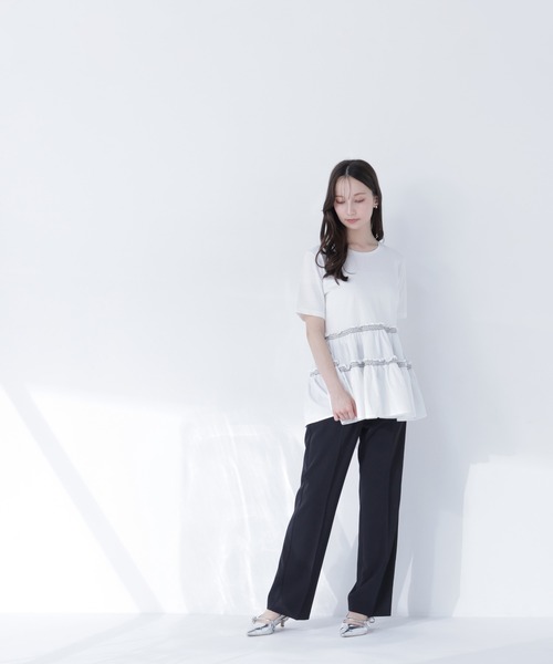 NATURAL BEAUTY BASIC(ナチュラルビューティーベーシック)の「ドッキングティアードカットソー(Tシャツ/カットソー・レディース・オフホワイト/グレー系その他/ブルー系その他・フリ-)」の8枚目の写真