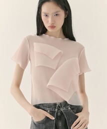 kotohayokozawa | 【kotohayokozawa/コトハヨコザワ】《STUDIOUS別注》SHEER SHORT SLEEVE TOP/シアーショートスリーブトップ/半袖/ウォッシャブル(Tシャツ/カットソー)