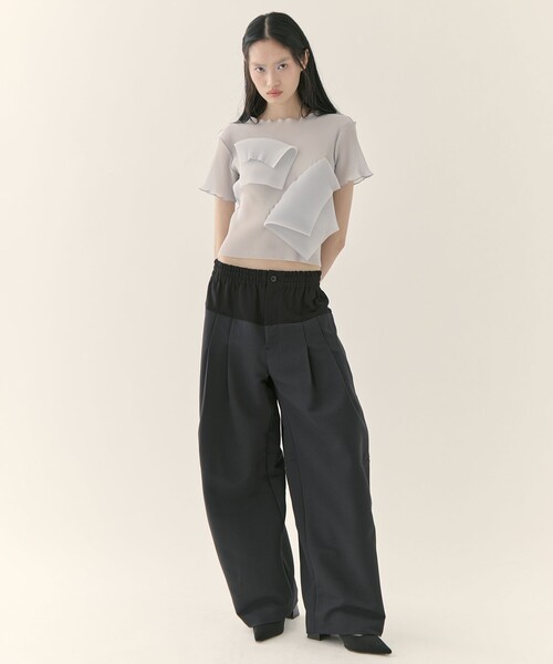 kotohayokozawa(コトハヨコザワ)の「【kotohayokozawa/コトハヨコザワ】《STUDIOUS別注》SHEER SHORT SLEEVE TOP/シアーショートスリーブトップ/半袖/ウォッシャブル(Tシャツ/カットソー・レディース・グレー/ブラック/グリーン/ピンク・FREE)」の5枚目の写真