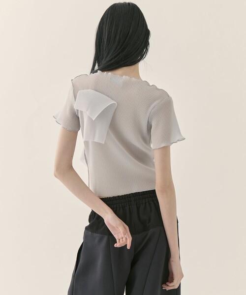 kotohayokozawa(コトハヨコザワ)の「【kotohayokozawa/コトハヨコザワ】《STUDIOUS別注》SHEER SHORT SLEEVE TOP/シアーショートスリーブトップ/半袖/ウォッシャブル(Tシャツ/カットソー・レディース・グレー/ブラック/グリーン/ピンク・FREE)」の11枚目の写真