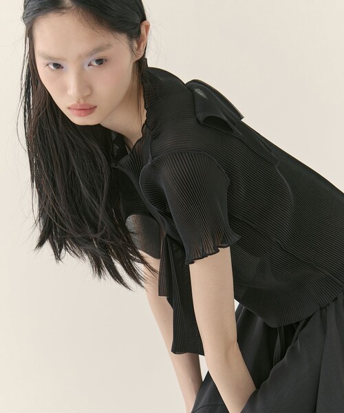 kotohayokozawa(コトハヨコザワ)の「【kotohayokozawa/コトハヨコザワ】《STUDIOUS別注》SHEER SHORT SLEEVE TOP/シアーショートスリーブトップ/半袖/ウォッシャブル(Tシャツ/カットソー・レディース・グレー/ブラック/グリーン/ピンク・FREE)」の16枚目の写真