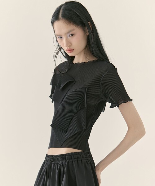 kotohayokozawa(コトハヨコザワ)の「【kotohayokozawa/コトハヨコザワ】《STUDIOUS別注》SHEER SHORT SLEEVE TOP/シアーショートスリーブトップ/半袖/ウォッシャブル(Tシャツ/カットソー・レディース・グレー/ブラック/グリーン/ピンク・FREE)」の18枚目の写真