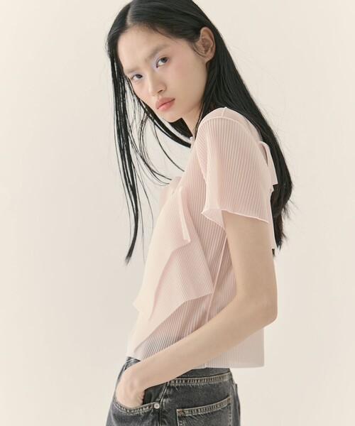 kotohayokozawa(コトハヨコザワ)の「【kotohayokozawa/コトハヨコザワ】《STUDIOUS別注》SHEER SHORT SLEEVE TOP/シアーショートスリーブトップ/半袖/ウォッシャブル(Tシャツ/カットソー・レディース・グレー/ブラック/グリーン/ピンク・FREE)」の21枚目の写真