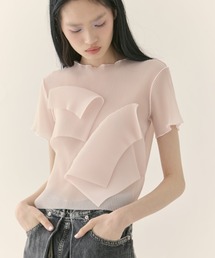 kotohayokozawa（コトハヨコザワ）の「【kotohayokozawa/コトハヨコザワ】《STUDIOUS別注》SHEER SHORT SLEEVE TOP/シアーショートスリーブトップ/半袖/ウォッシャブル（Tシャツ/カットソー）」