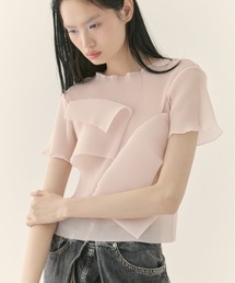 kotohayokozawa（コトハヨコザワ）の「【kotohayokozawa/コトハヨコザワ】《STUDIOUS別注》SHEER SHORT SLEEVE TOP/シアーショートスリーブトップ/半袖/ウォッシャブル（Tシャツ/カットソー）」