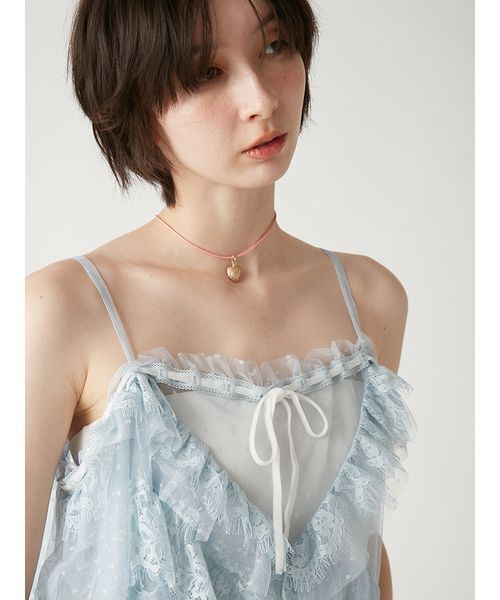 FURFUR(ファーファー)の「ランダムヘムレースキャミソール(キャミソール・レディース・ブラック/サックスブルー/ホワイト・F)」の20枚目の写真
