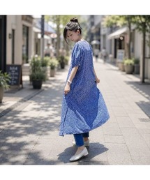 パフスリーブ小花柄2wayVネックワンピース 夏 ワンピース