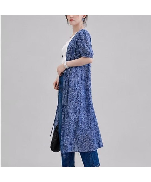 tokohana（トコハナ）の「パフスリーブ小花柄2wayVネックワンピース 夏 ワンピース（ワンピース・レディース・グリーン/ブルー・FREE）」の10枚目の写真