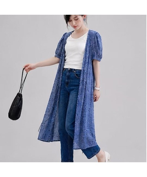 tokohana（トコハナ）の「パフスリーブ小花柄2wayVネックワンピース 夏 ワンピース（ワンピース・レディース・グリーン/ブルー・FREE）」の9枚目の写真