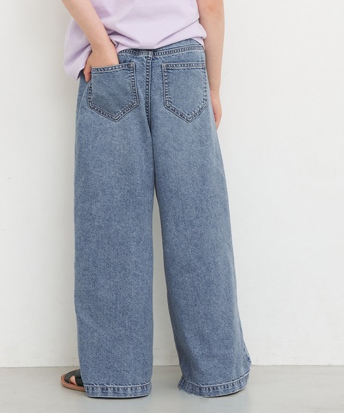 coca(coca)(コカ)の「キッズ サマーデニムワイドパンツ(デニムパンツ・キッズ・ライトブルー/アイボリー・150/140/130/120)」の8枚目の写真