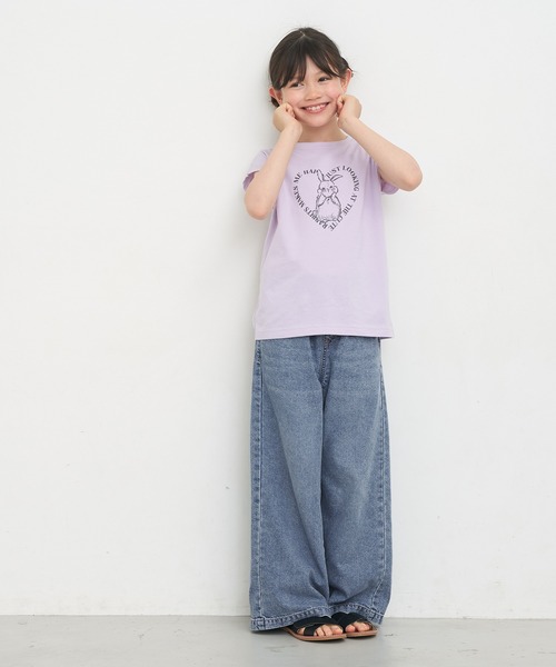 coca(coca)(コカ)の「キッズ サマーデニムワイドパンツ(デニムパンツ・キッズ・ライトブルー/アイボリー・150/140/130/120)」の9枚目の写真