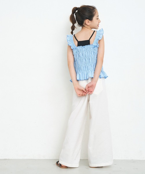 coca(coca)(コカ)の「キッズ サマーデニムワイドパンツ(デニムパンツ・キッズ・ライトブルー/アイボリー・150/140/130/120)」の13枚目の写真