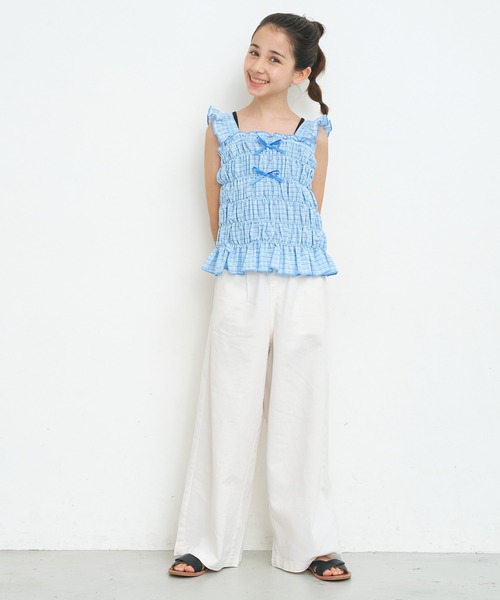 coca(coca)(コカ)の「キッズ サマーデニムワイドパンツ(デニムパンツ・キッズ・ライトブルー/アイボリー・150/140/130/120)」の14枚目の写真