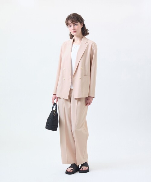 MACKINTOSH PHILOSOPHY(マッキントッシュ フィロソフィー)の「ウールライクトロツータックワイドパンツ(その他パンツ・レディース・ベージュ/ピンク系その他2/ダークネイビー・36/38)」の4枚目の写真