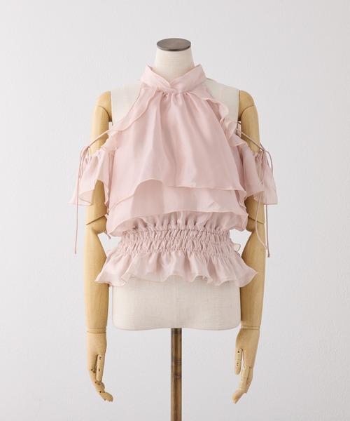one after another NICE CLAUP(ワンアフターアナザーナイスクラップ)の「前後2wayリボンアメスリブラウス(Tシャツ/カットソー・レディース・ブラック/ホワイト系その他/ベージュ系その他/ピンク・FREE)」の10枚目の写真