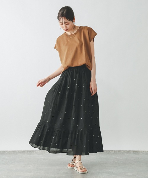 GLOBAL WORK（グローバルワーク）の「リネン混シアーフレンチプルオーバー/655851（Tシャツ/カットソー・レディース・スミクロ/ブラウン系/グレイッシュベージュ・LARGE/MEDIUM）」の9枚目の写真