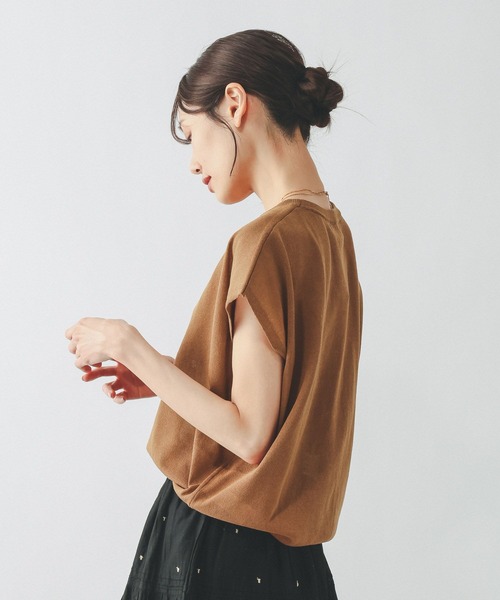 GLOBAL WORK（グローバルワーク）の「リネン混シアーフレンチプルオーバー/655851（Tシャツ/カットソー・レディース・スミクロ/ブラウン系/グレイッシュベージュ・LARGE/MEDIUM）」の11枚目の写真