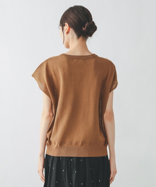 GLOBAL WORK（グローバルワーク）の「リネン混シアーフレンチプルオーバー/655851（Tシャツ/カットソー・レディース・スミクロ/ブラウン系/グレイッシュベージュ・LARGE/MEDIUM）」の18枚目の写真