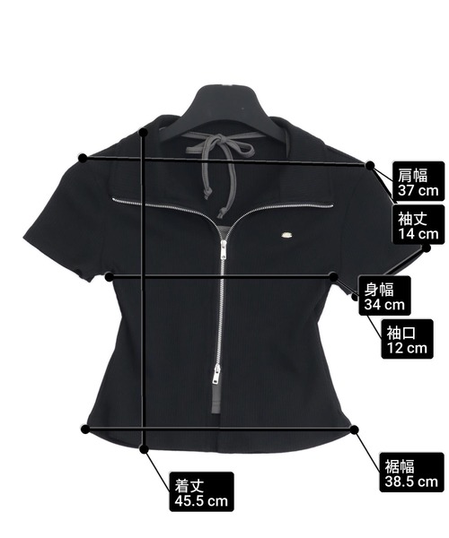 ANAP（アナップ）の「ホルターキャミドッキング Wジップ リブトップス（Tシャツ/カットソー・レディース・ホワイト/ライトブルー/ブラック・F）」の22枚目の写真