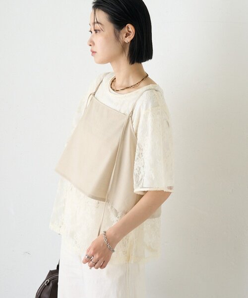CIAOPANIC TYPY(チャオパニックティピー)の「【マルチウェイ】ビスチェ付きレースブラウスTee(Tシャツ/カットソー・レディース・ホワイト/ブラック/アイボリー・ONE SIZE)」の9枚目の写真