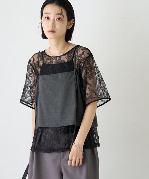 CIAOPANIC TYPY(チャオパニックティピー)の「【マルチウェイ】ビスチェ付きレースブラウスTee(Tシャツ/カットソー・レディース・ホワイト/ブラック/アイボリー・ONE SIZE)」の18枚目の写真