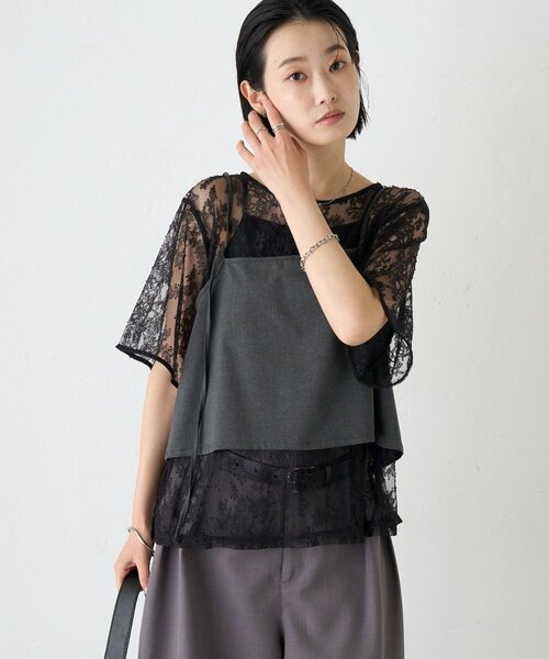 CIAOPANIC TYPY(チャオパニックティピー)の「【マルチウェイ】ビスチェ付きレースブラウスTee(Tシャツ/カットソー・レディース・ホワイト/ブラック/アイボリー・ONE SIZE)」の19枚目の写真