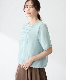 シフォンプリーツTブラウス