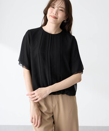 シフォンプリーツTブラウス