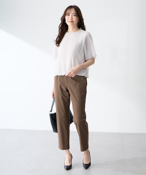 A/C DESIGN BY ALPHA CUBIC(エーシーデザインバイアルファキュービック)の「シフォンプリーツTブラウス(Tシャツ/カットソー・レディース・ライトグレー/ブラック/グリーン・M/L/LL)」の13枚目の写真
