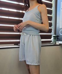 Loco Ocean（ロコオーシャン）の「【ブルー】ストライプキャミソール×ショートパンツ 2点セットアップ / ルームウェア / パジャマ（セットアップ）」