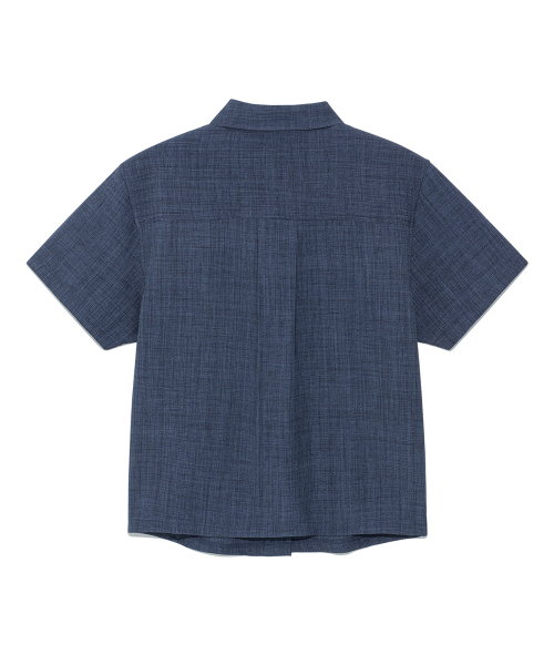 THECOLDESTMOMENT(ザコールデストモーメント)の「(w) TCM mini logo textured half shirt (navy)(シャツ/ブラウス・レディース・その他・OS)」の3枚目の写真