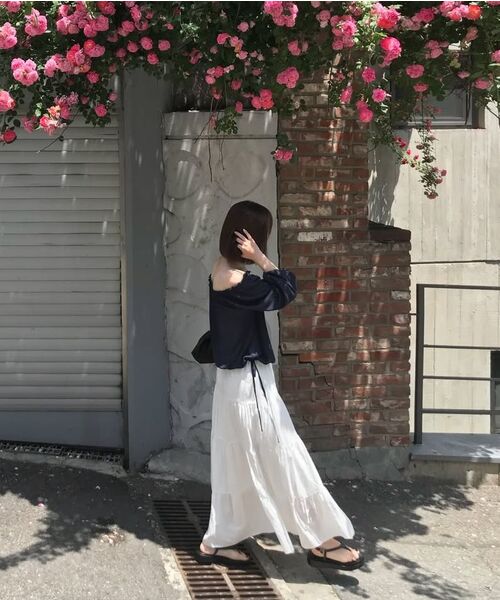 FRIVER07（フリバー07）の「Shirring flare long skirt [FRSP08SK01]_Ivory（スカート・レディース・アイボリー・FREE）」の4枚目の写真