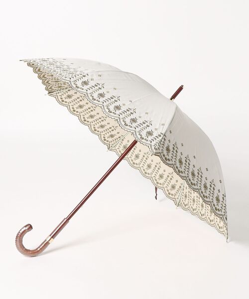 POLO RALPH LAUREN フリル レース 晴雨兼用傘 日傘 ロゴ 刺繍 遮光 遮熱 晴雨兼用日傘 長傘 ”フローラル刺繍”（長傘）｜POLO RALPH