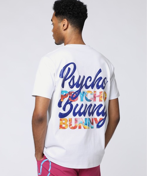 Psycho Bunny(サイコバニー)の「ネオンロゴ バックプリントTシャツ(Tシャツ/カットソー・メンズ・ブラック/ホワイト・X-LARGE/SMALL/MEDIUM/LARGE)」の1枚目の写真