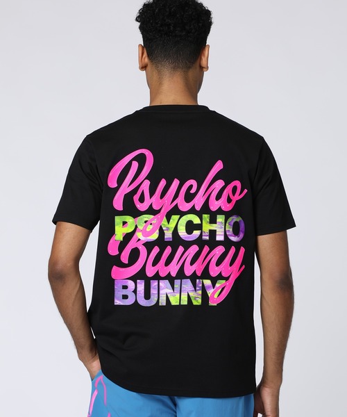 Psycho Bunny(サイコバニー)の「ネオンロゴ バックプリントTシャツ(Tシャツ/カットソー・メンズ・ブラック/ホワイト・X-LARGE/SMALL/MEDIUM/LARGE)」の2枚目の写真