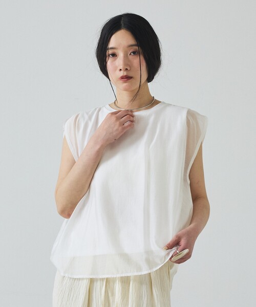 abahouse mavie（アバハウスマヴィ）の「【シアー】レイヤードドッキングプルオーバー（その他トップス・レディース・ブラック/イエロー/ブラウン/ホワイト・フリー）」の6枚目の写真