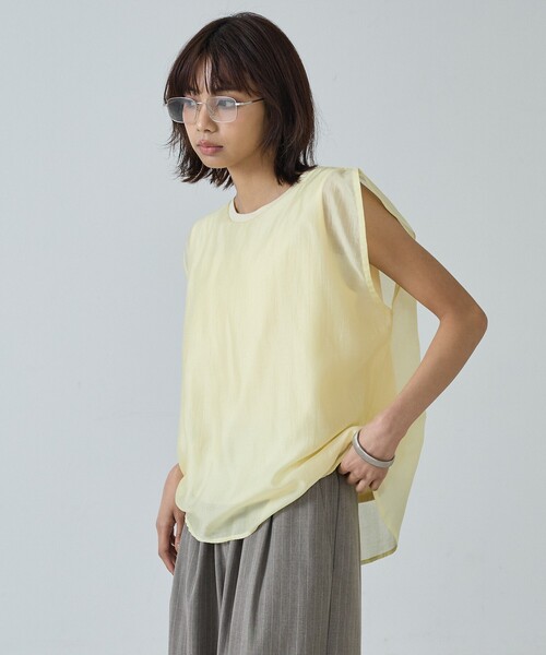 abahouse mavie（アバハウスマヴィ）の「【シアー】レイヤードドッキングプルオーバー（その他トップス・レディース・ブラック/イエロー/ブラウン/ホワイト・フリー）」の9枚目の写真