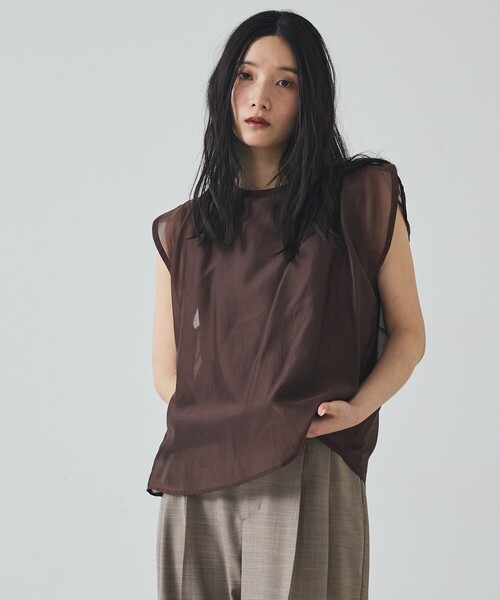 abahouse mavie（アバハウスマヴィ）の「【シアー】レイヤードドッキングプルオーバー（その他トップス・レディース・ブラック/イエロー/ブラウン/ホワイト・フリー）」の12枚目の写真