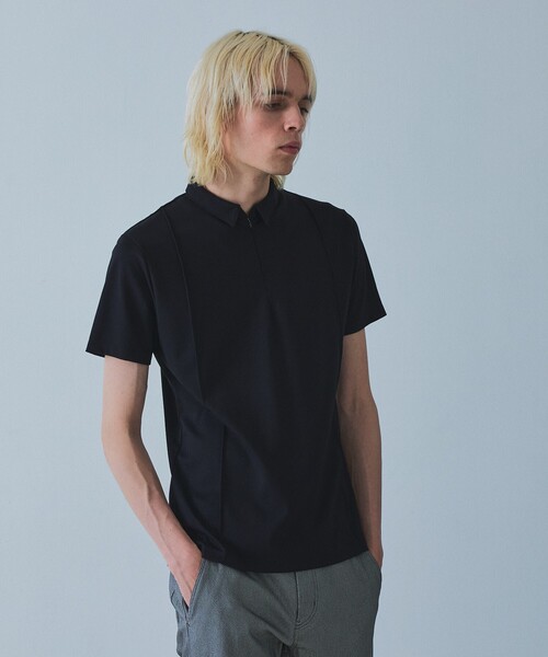 5351 POUR LES HOMMES(ゴーサンゴーイチプールオム)の「スリットジップ ピンタック ポロシャツ(ポロシャツ・メンズ・ブルー/グレー/ブラック・44/46/48/50)」の5枚目の写真