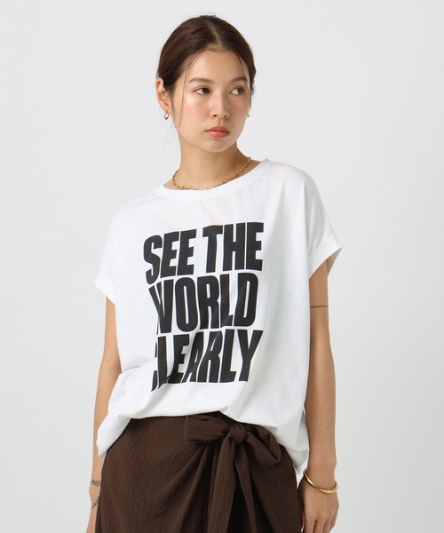 BAYFLOW(ベイフロー)の「フレンチドルマンプリントT(Tシャツ/カットソー・レディース・ブラウン/グレー/オフホワイト/ライトベージュ・FREE)」の2枚目の写真