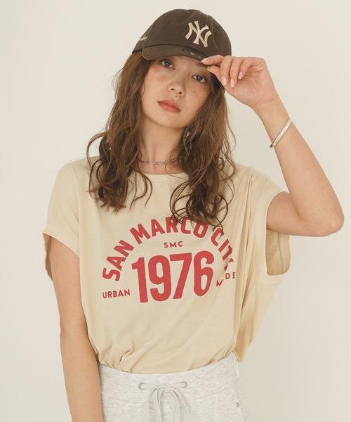 BAYFLOW(ベイフロー)の「フレンチドルマンプリントT(Tシャツ/カットソー・レディース・ブラウン/グレー/オフホワイト/ライトベージュ・FREE)」の17枚目の写真