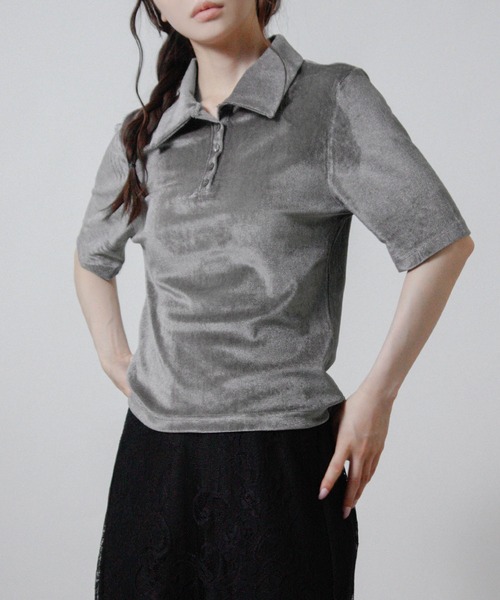 Social GIRL(ソーシャルガール)の「シアーベロアセンターリンキングトップス 半袖トップス(その他トップス・レディース・ブラウン/オフホワイト/ブラック/グレー・M)」の22枚目の写真