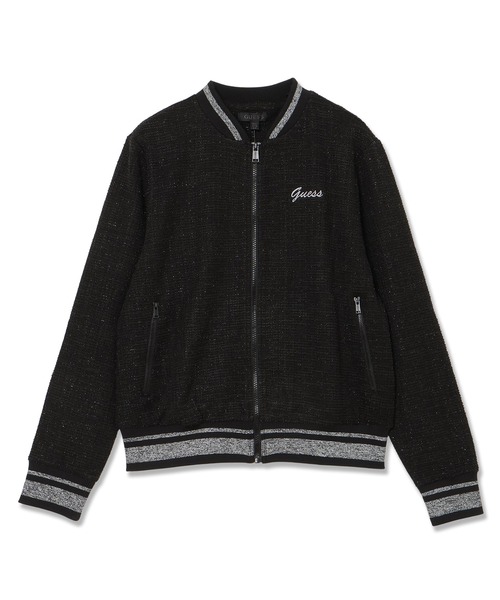 Guess(ゲス)の「JOLE Bomber Sweatshirt ジャケット ブルゾン(ブルゾン・レディース・ブラック×ホワイト・SMALL/X-SMALL)」の1枚目の写真