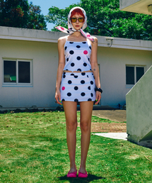 Polka Dot Skort White