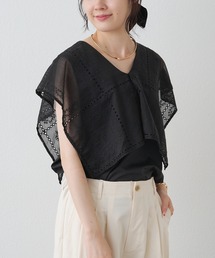スクエア刺繍レースブラウス